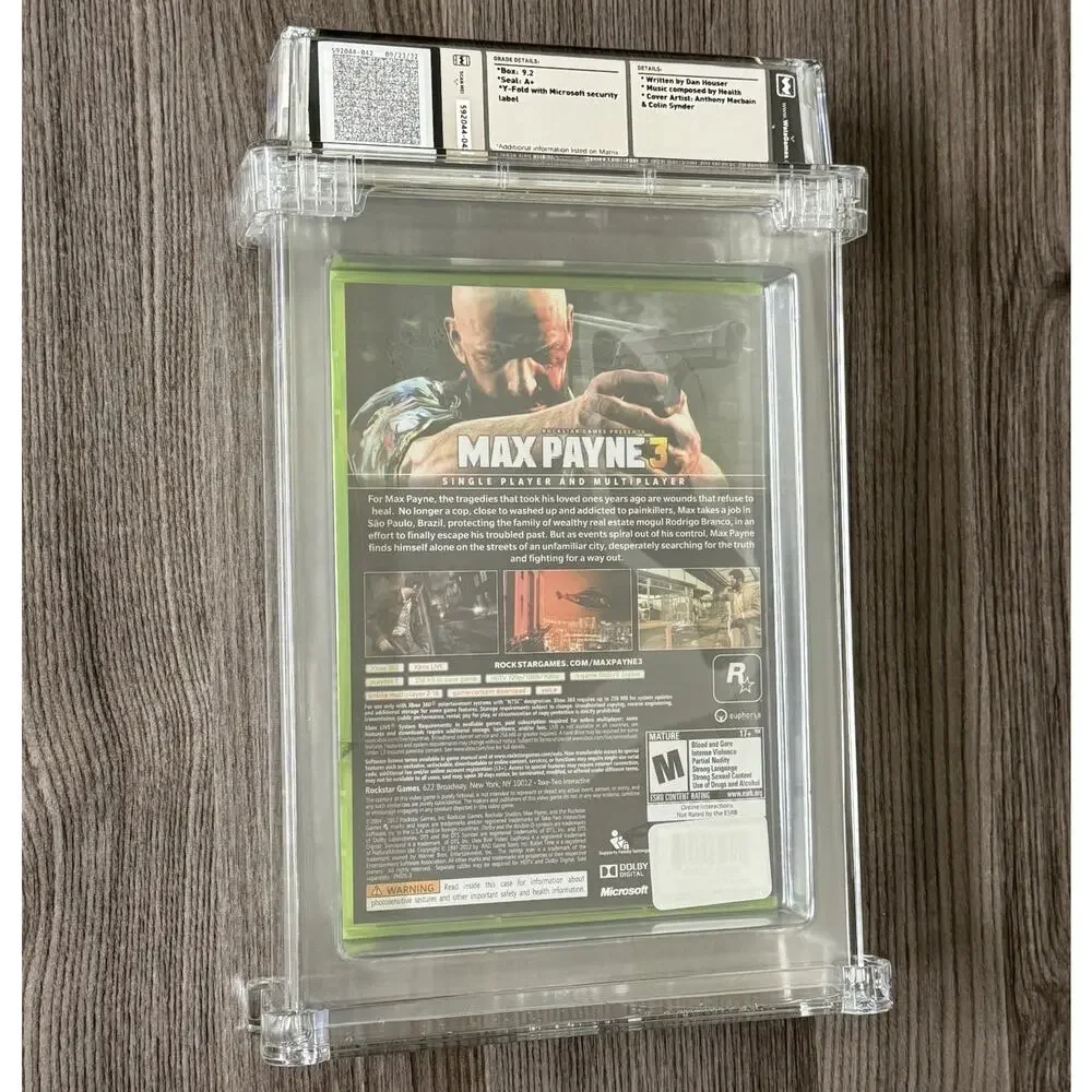 Max Payne 3 Xbox 360 WATA 9.2 A+ Sealed